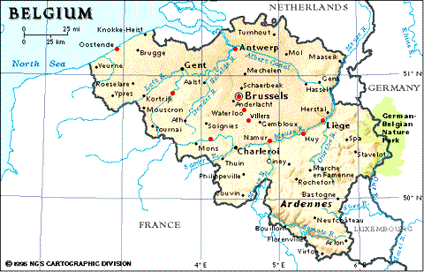 Carte de la Belgique